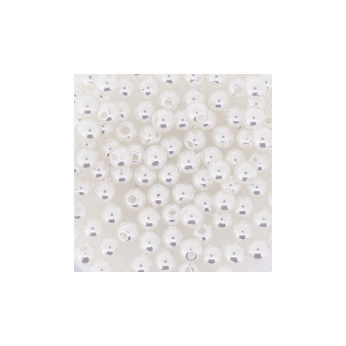 Wachsperlen weiß 3 mm Lochgröße 0,7 mm 120 St 0703-03314 4016490086451  