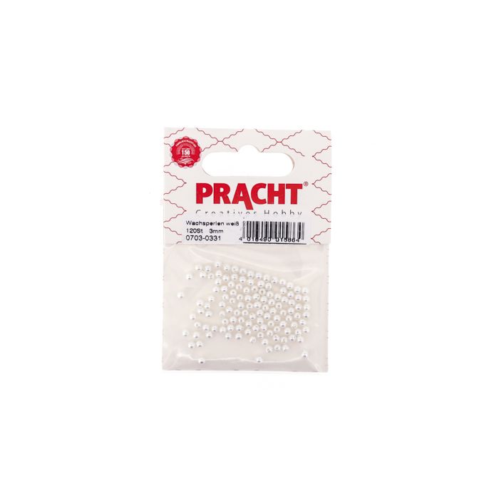 Wachsperlen weiß 3 mm Lochgröße 0,7 mm 0703-0331 4016490015864  