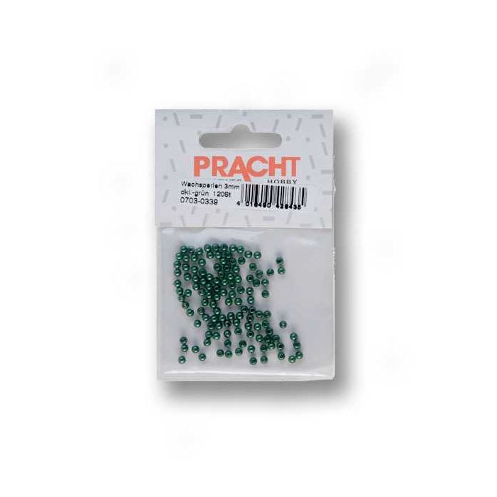 Wachsperlen weihnachtsgrün 3 mm Lochgröße 0,7 mm