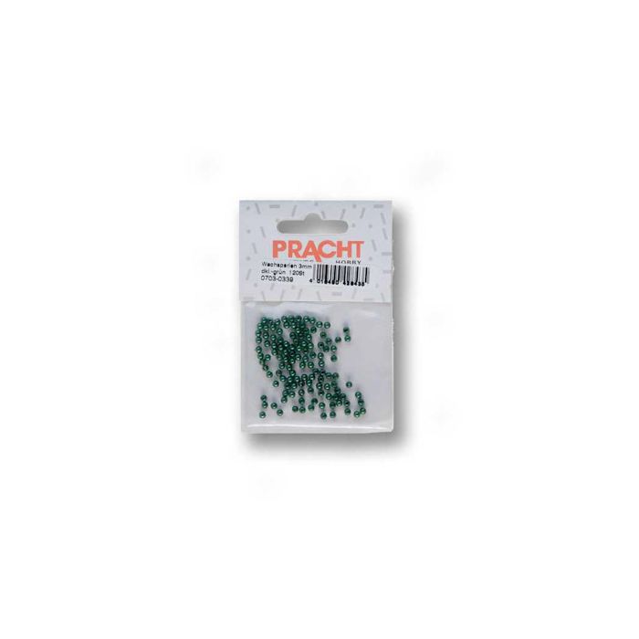 Wachsperlen weihnachtsgrün 3 mm Lochgröße 0,7 mm