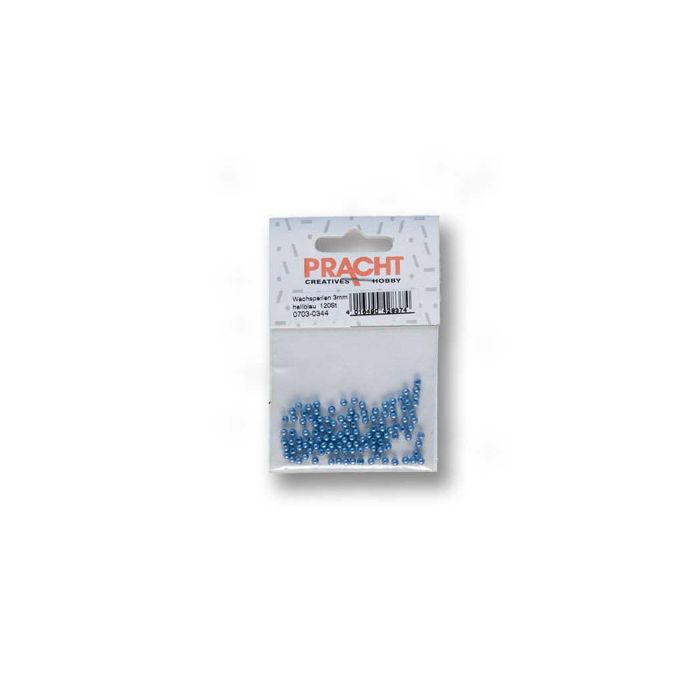 Wachsperlen hellblau 3 mm Lochgröße 0,7 mm 0703-0344 4016490428374  