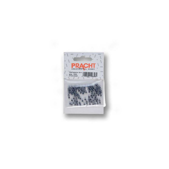 Wachsperlen dunkelgrau 3 mm Lochgröße 0,7 mm