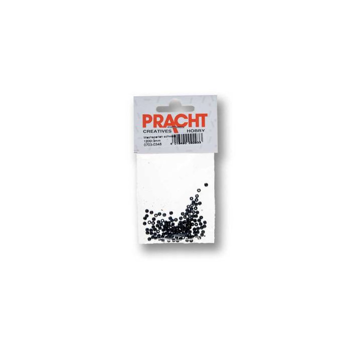 Wachsperlen schwarz 3 mm Lochgröße 0,7 mm 0703-0348 4016490092933  