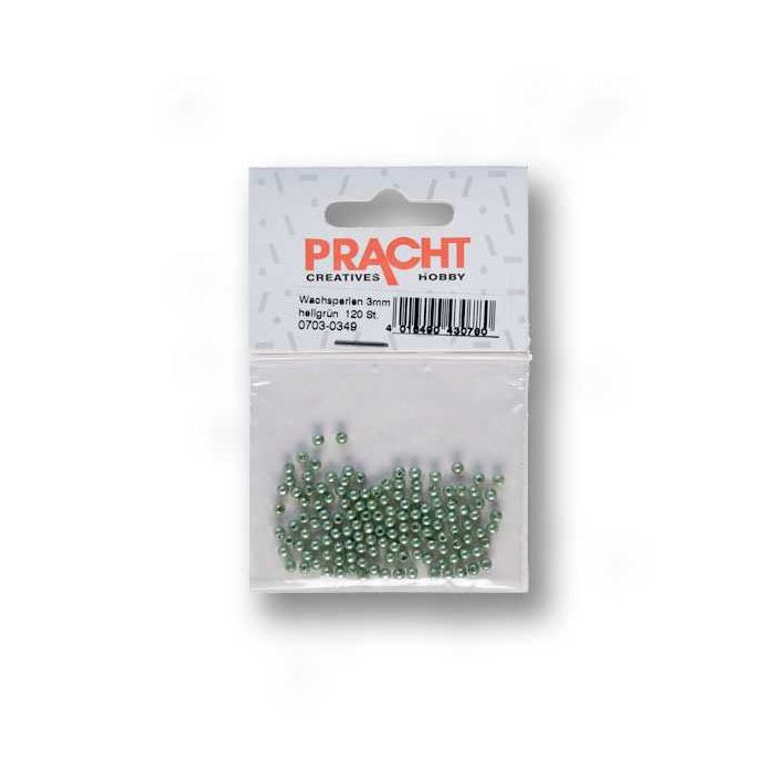 Wachsperlen grün 3 mm Lochgröße 0,7 mm