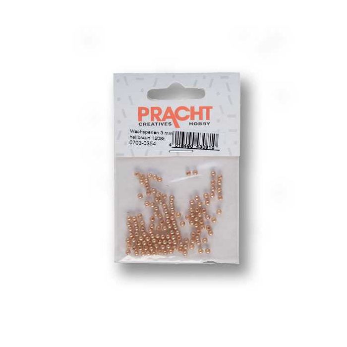 Wachsperlen hellbraun 3 mm Lochgröße 0,7 mm 120 St 0703-03544 4016490428145  