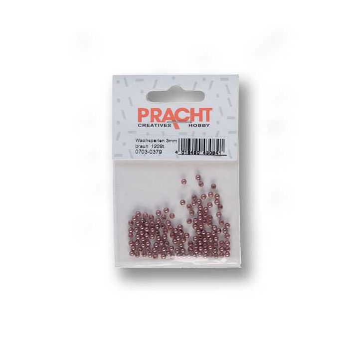Wachsperlen braun 3 mm Lochgröße 0,7 mm 120 St 0703-03794 4016490428176  