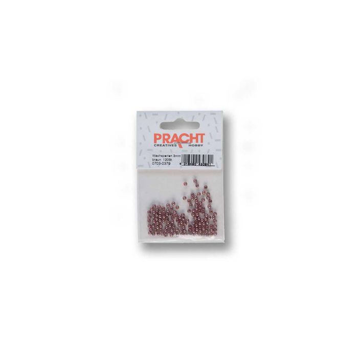 Wachsperlen braun 3 mm Lochgröße 0,7 mm 0703-0379 4016490430841  