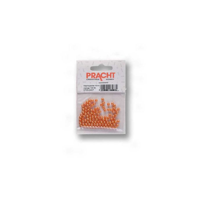Wachsperlen orange 4 mm Lochgröße 0,8 mm 0703-04074 4016490428329  