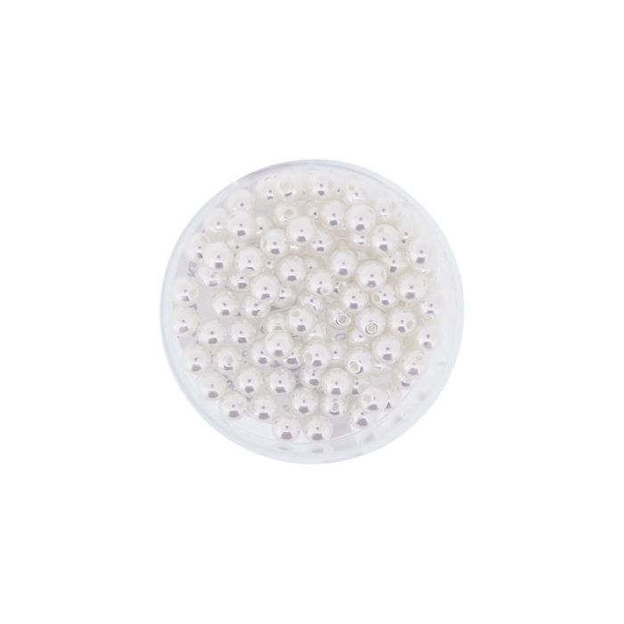 Wachsperlen weiß 4 mm Lochgröße 0,8 mm 100 St 0703-04314 4016490086468  