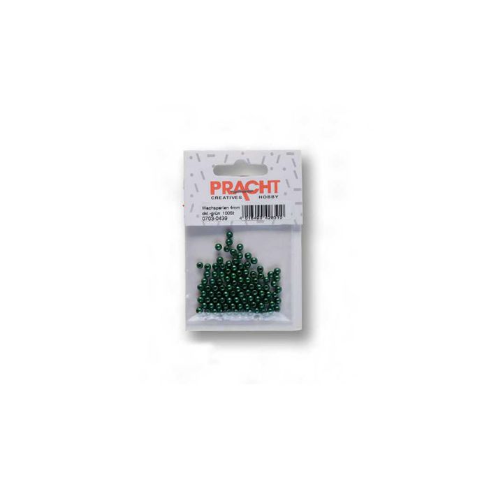 Wachsperlen weihnachtsgrün 4 mm Lochgröße 0,8 mm