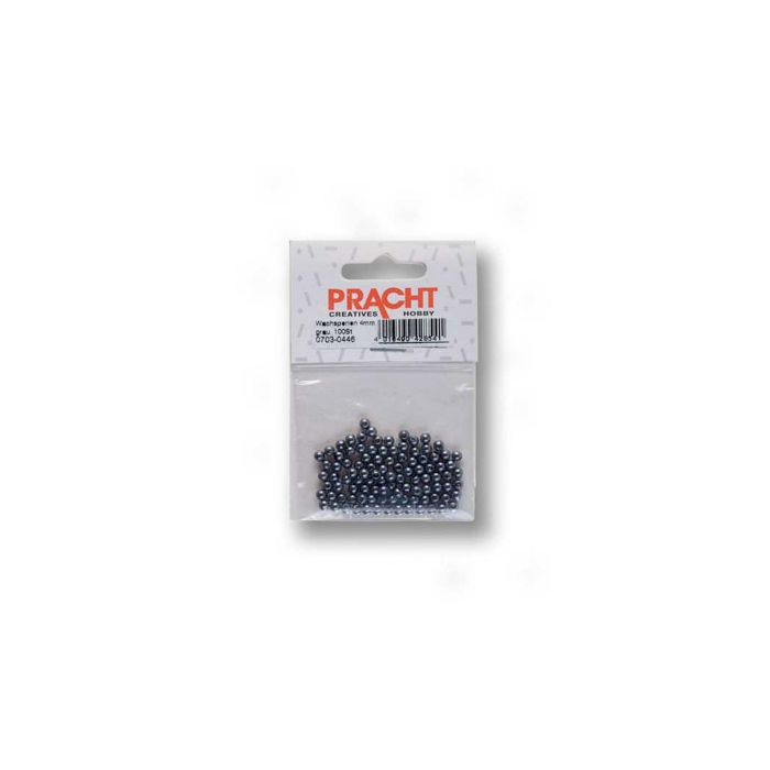 Wachsperlen dunkelgrau 4 mm Lochgröße 0,8 mm 0703-0446 4016490428541  