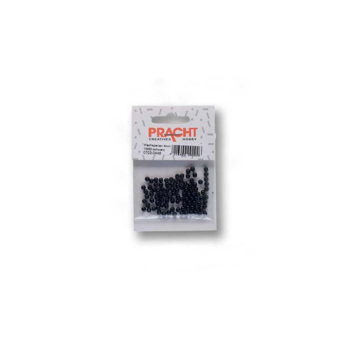 Wachsperlen schwarz 4 mm Lochgröße 0,8 mm 0703-0448 4016490092926  