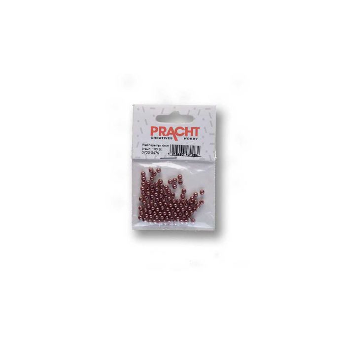 Wachsperlen braun 4 mm Lochgröße 0,8 mm 0703-0479 4016490431084  