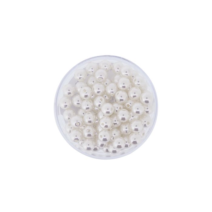 Wachsperlen weiß 5 mm Lochgröße 0,8 mm 0703-05314 4016490087519  
