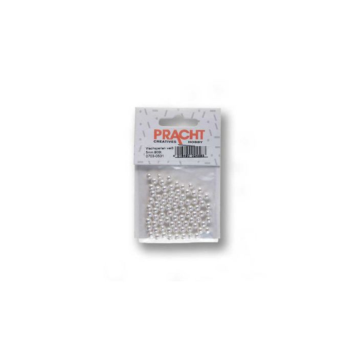 Wachsperlen weiß 5 mm Lochgröße 0,8 mm 0703-0531 4016490024583  
