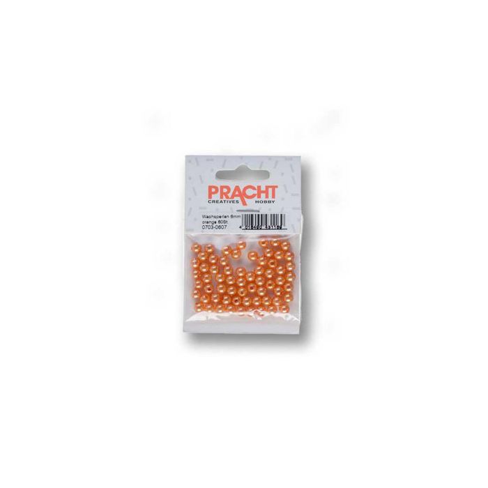 Wachsperlen orange 6 mm Lochgröße 0,8 mm 0703-0607 4016490431169  