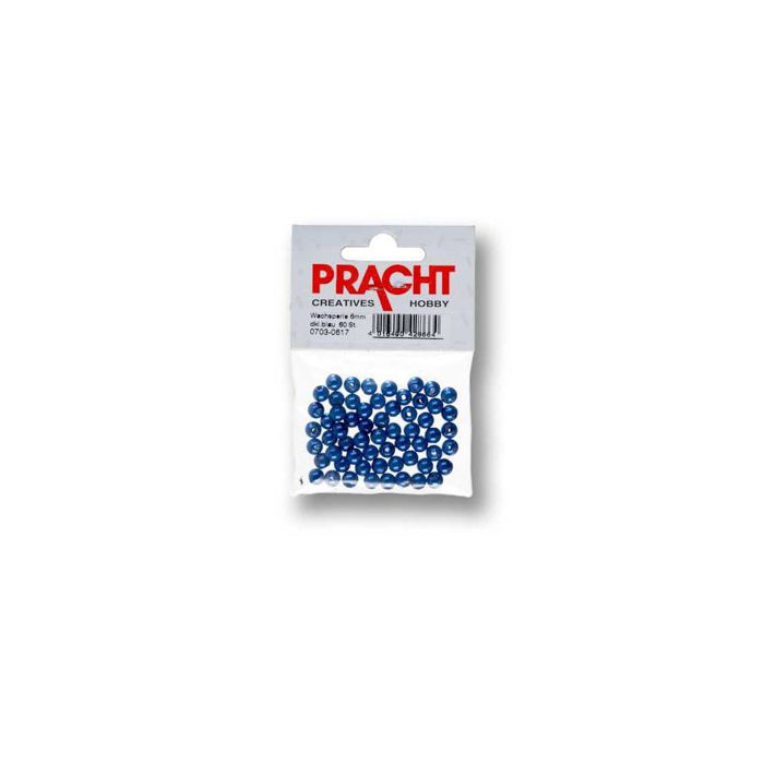 Wachsperlen dunkelblau 6 mm Lochgröße 0,8 mm 0703-0617 4016490428664  
