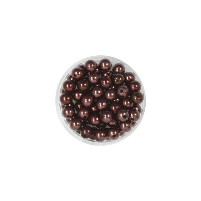 Wachsperlen dunkelbraun 6 mm Lochgröße 0,8 mm