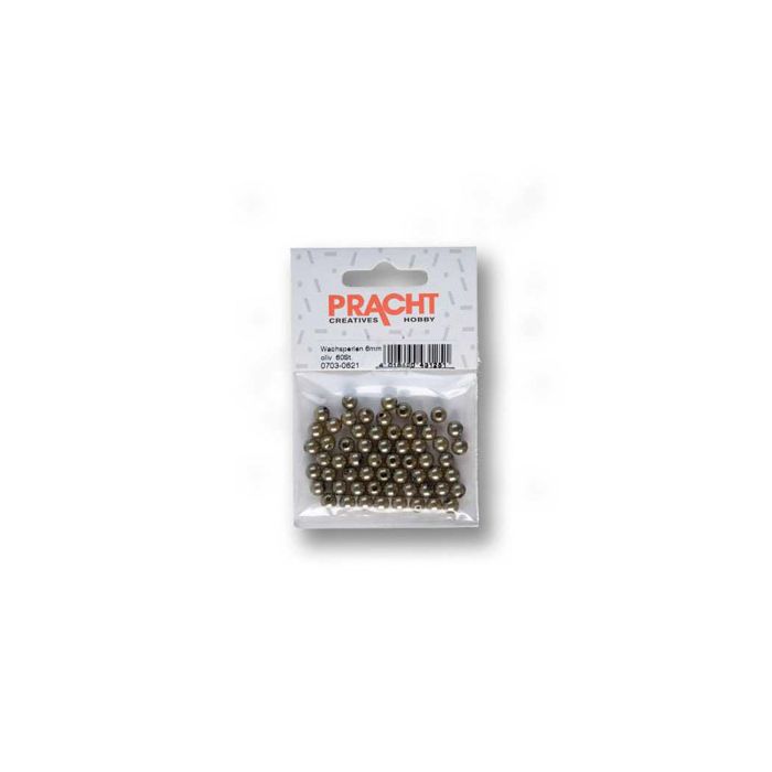 Wachsperlen oliv 6 mm Lochgröße 0,8 mm 0703-0621 4016490431251  