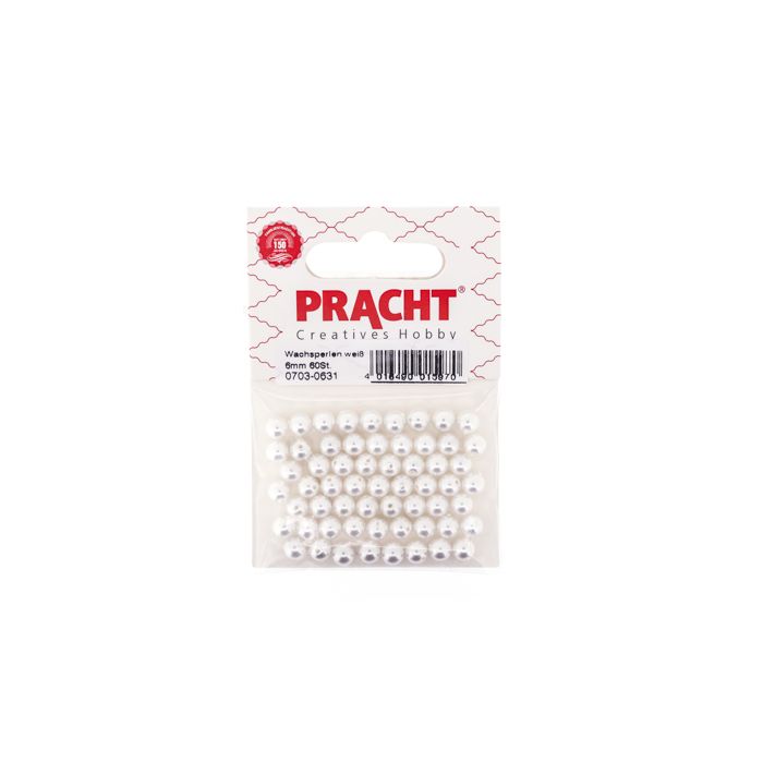 Wachsperlen weiß 6 mm Lochgröße 0,8 mm 0703-0631 4016490015970  