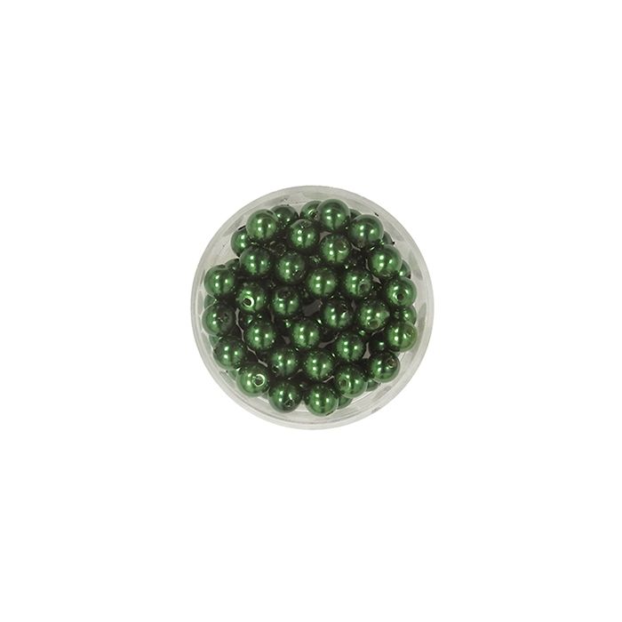 Wachsperlen weihnachtsgrün 6 mm Lochgröße 0,8 mm, Bild 1 von 2