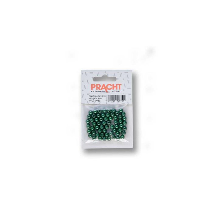 Wachsperlen weihnachtsgrün 6 mm Lochgröße 0,8 mm