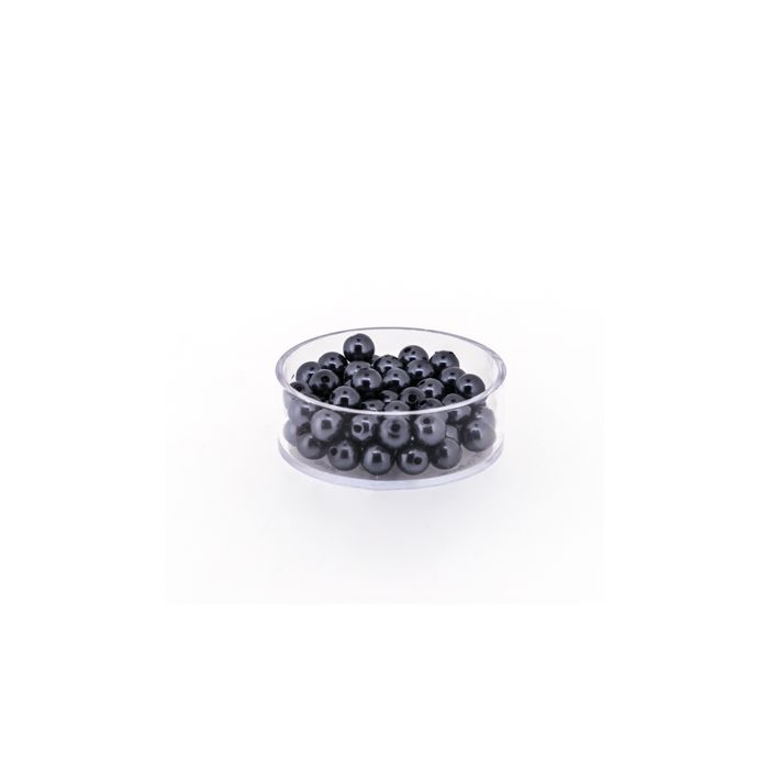 Wachsperlen dunkelgrau 6 mm Lochgröße 0,8 mm, Bild 1 von 3