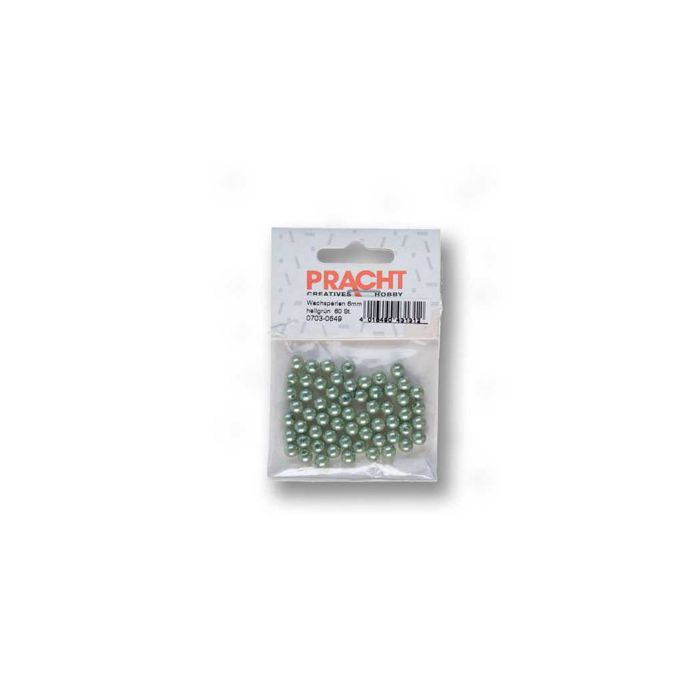 Wachsperlen grün 6 mm Lochgröße 0,8 mm 0703-0649 4016490431312  