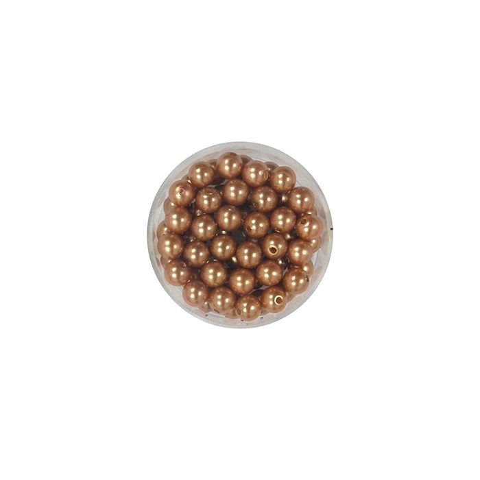Wachsperlen hellbraun 6 mm Lochgröße 0,8 mm, Bild 1 von 2