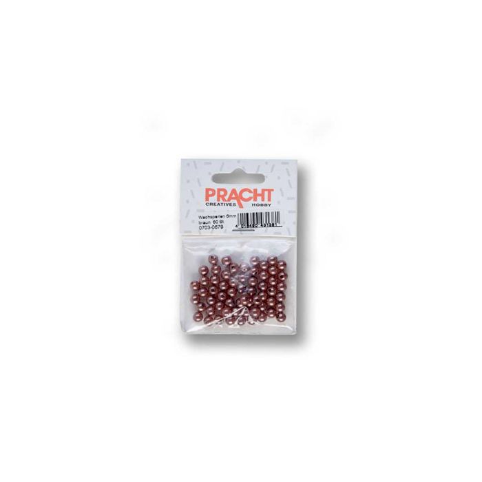 Wachsperlen braun 6 mm Lochgröße 0,8 mm 0703-06794 4016490429012  