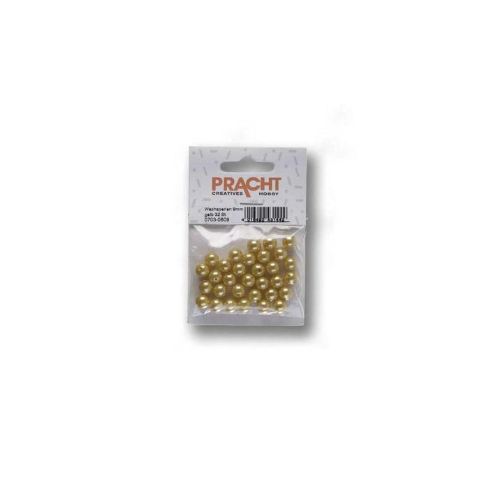 Wachsperlen gelb 8 mm Lochgröße 1 mm