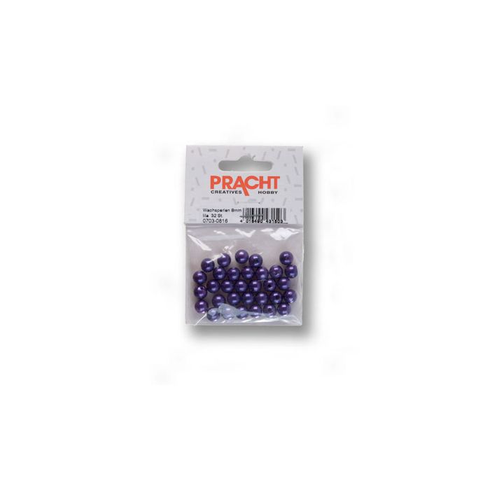 Wachsperlen lila 8 mm Lochgröße 1 mm 0703-08164 4016490429104  