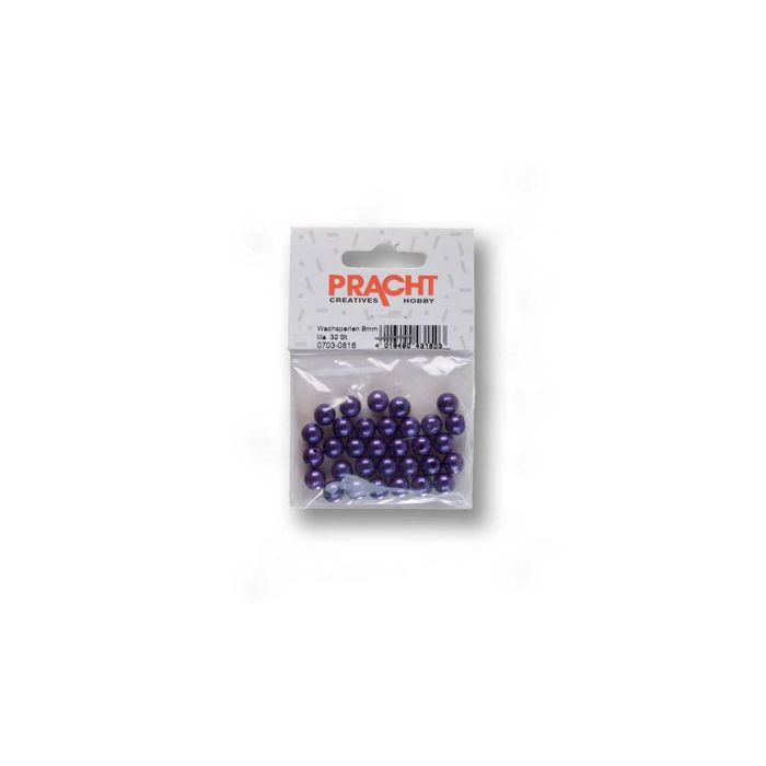 Wachsperlen lila 8 mm Lochgröße 1 mm 0703-0816 4016490431503  