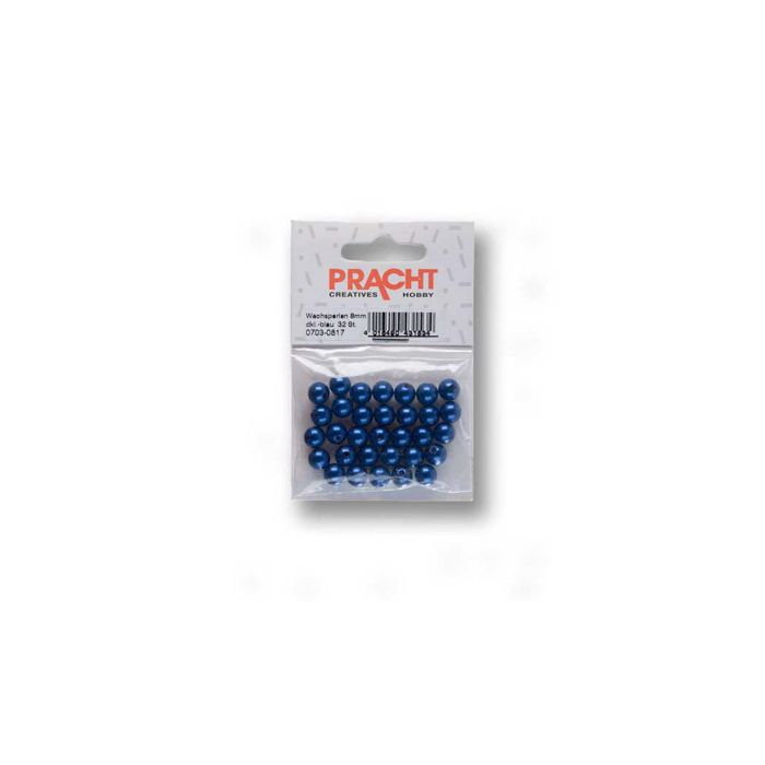 Wachsperlen dunkelblau 8 mm Lochgröße 1 mm 0703-0817 4016490431534  