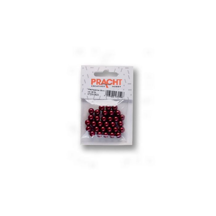 Wachsperlen rot 8 mm Lochgröße 1 mm