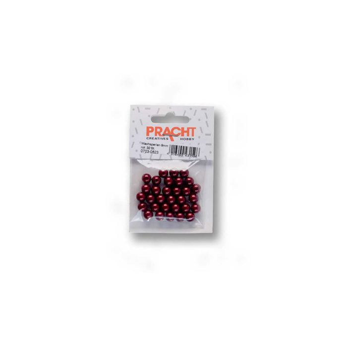 Wachsperlen rot 8 mm Lochgröße 1 mm 0703-0823 4016490431596  