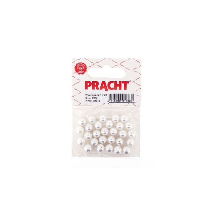 Wachsperlen weiß 8 mm Lochgröße 1 mm