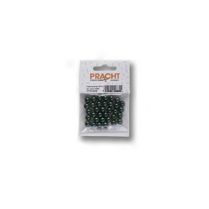 Wachsperlen weihnachtsgrün 8 mm Lochgröße 1 mm 0703-08394 4016490429111  