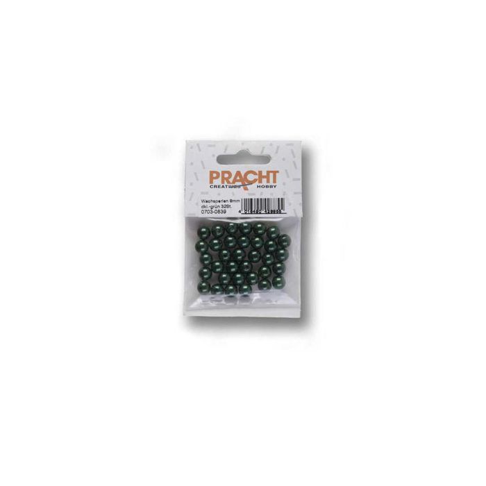 Wachsperlen weihnachtsgrün 8 mm Lochgröße 1 mm