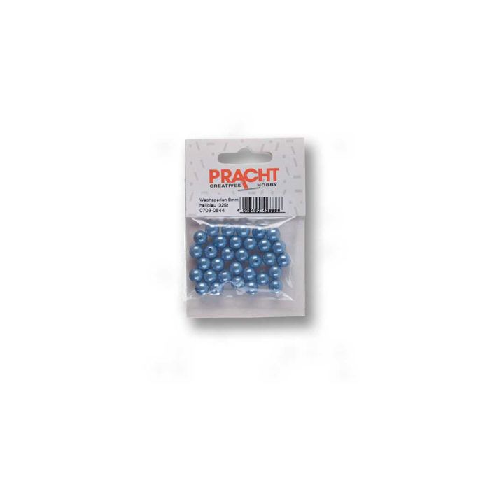 Wachsperlen hellblau 8 mm Lochgröße 1 mm 0703-0844 4016490428886  