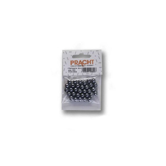 Wachsperlen dunkelgrau 8 mm Lochgröße 1 mm 0703-0846 4016490428923  
