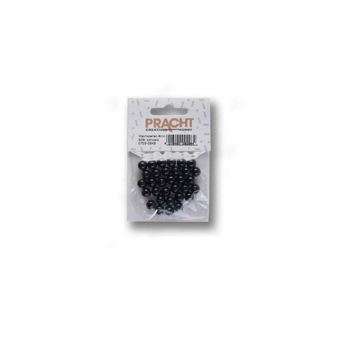 Wachsperlen schwarz 8 mm Lochgröße 1 mm