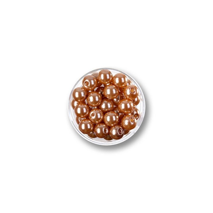Wachsperlen hellbraun 8 mm Lochgröße 1 mm 28 St 0703-08544 4016490429098  