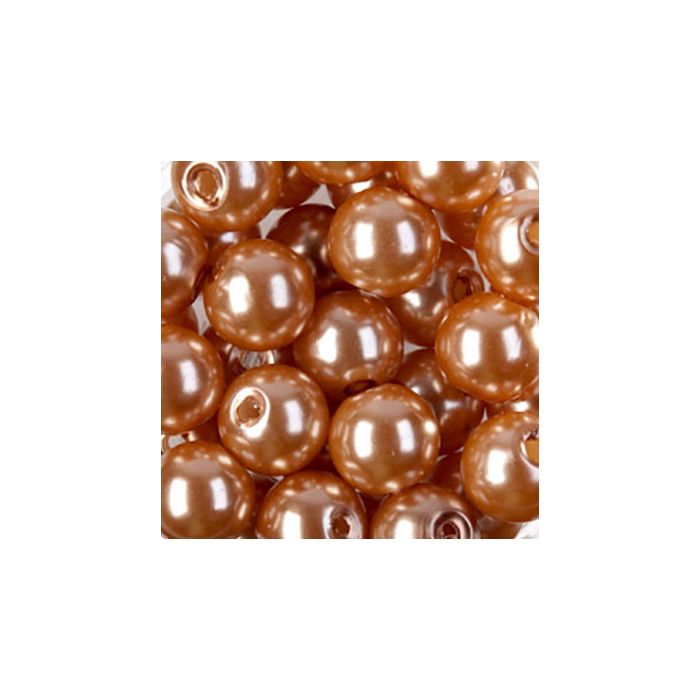 Wachsperlen hellbraun 8 mm Lochgröße 1 mm 28 St 0703-08544 4016490429098  