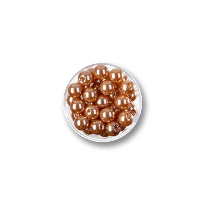 Wachsperlen hellbraun 8 mm Lochgröße 1 mm