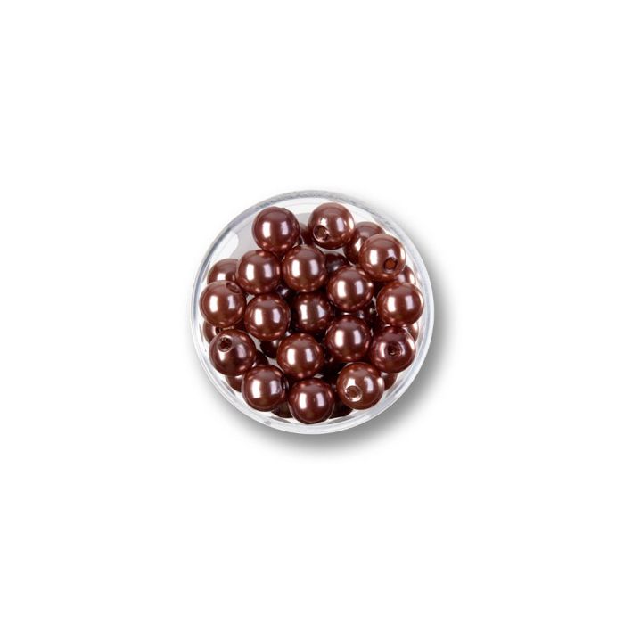 Wachsperlen braun 8 mm Lochgröße 1 mm 0703-08794 4016490429128  