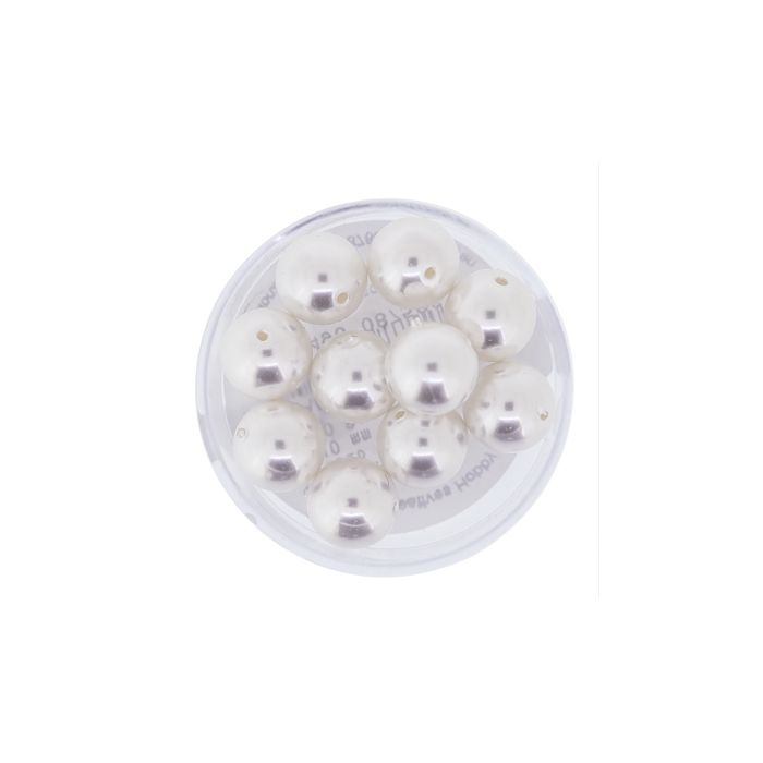 Wachsperlen weiß 10 mm Lochgröße 1 mm 0703-10314 4016490087526  