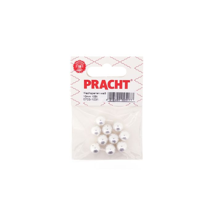 Wachsperlen weiß 10 mm Lochgröße 1 mm 0703-1031 4016490025177  