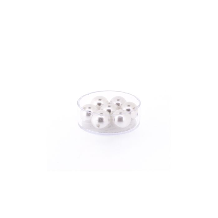 Wachsperlen weiß 12 mm Lochgröße 1 mm 0703-12314 4016490078241  