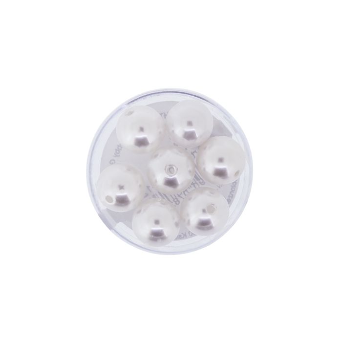 Wachsperlen weiß 12 mm Lochgröße 1 mm 0703-12314 4016490078241  